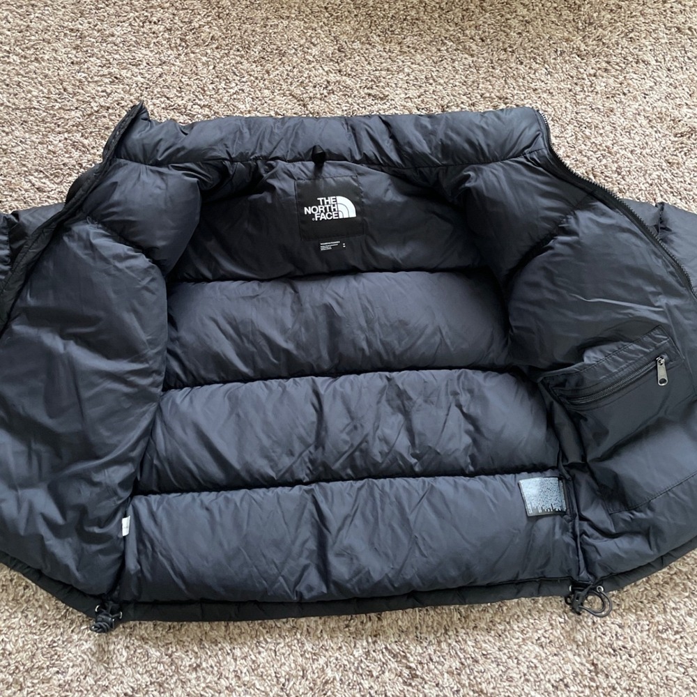 The North Face 700 Womens Black Down Puffer Jacket Ripstop Full Zip Medium M - Picture 3 of 16